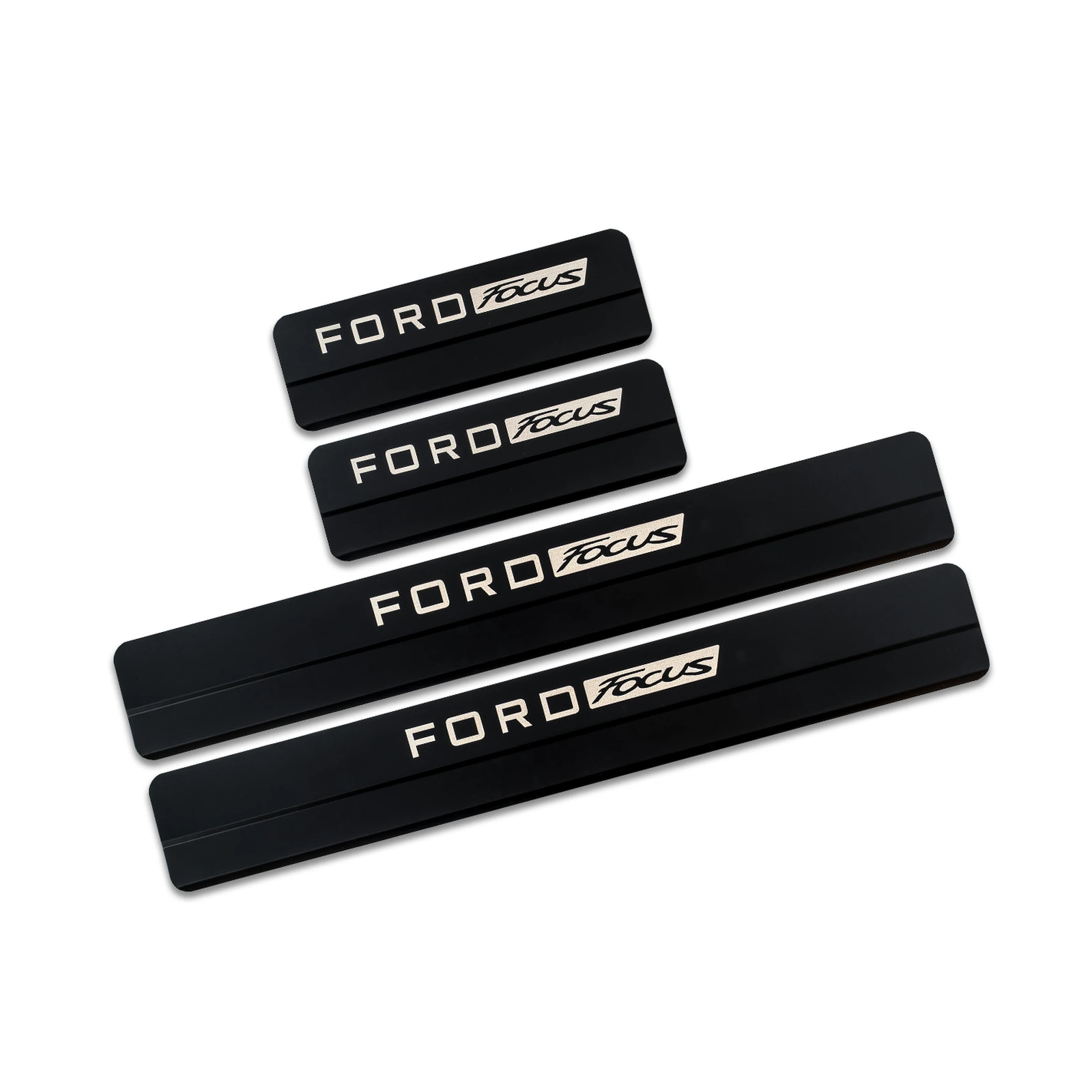 ПОРОГИ ЧЕРНЫЕ Форд Фокус 2 / Ford Focus 2 (2004-2011) надпись Ford Focus (СТУП)